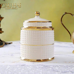 Hũ Pantry Gốm Sứ Carlton Ivory 9x9x15-CẬU HAI HOME DECOR