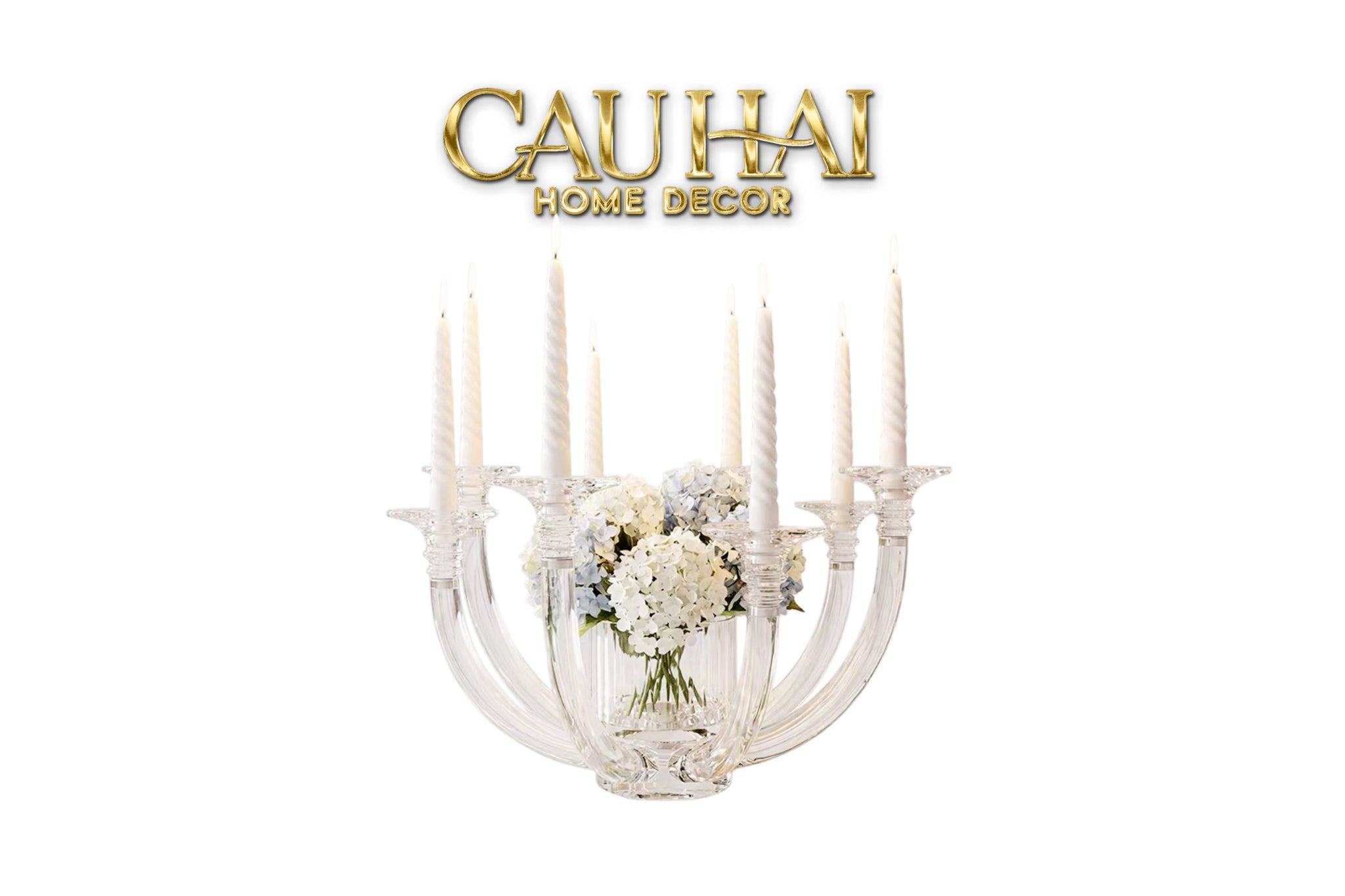 Đế Nến Bình Hoa Pha Lê Candélabre En Cristalleries H30