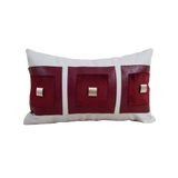 Vỏ Gối Leather Cadre Bordeaux Ivory 30x50
