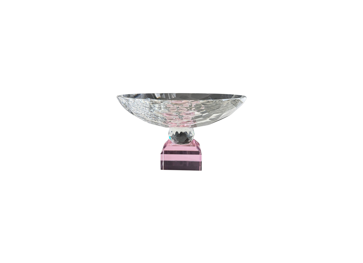 Maison Cristalleries Couture - Đĩa Trái Cây Pha Lê Eclat Candy Pink Centerpieces Fruit Plates 9x28x15-Đĩa Trái Cây-CẬU HAI HOME DECOR-CẬU HAI HOME DECOR