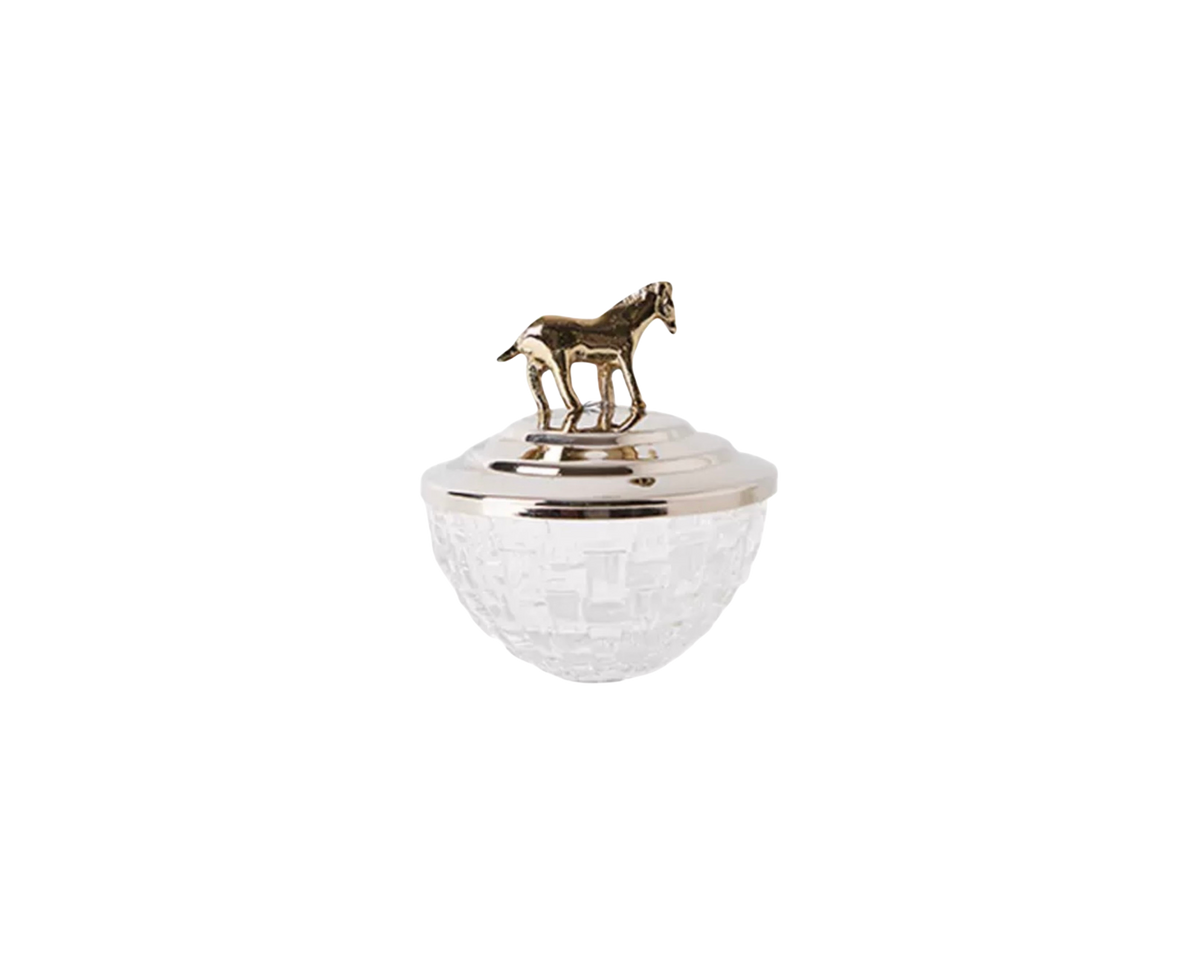 Elysian Couture - Lọ Kẹo Ngựa Đồng Brasson Stallion Ashva Royale Candy Jar Indira Atélier 11.4x12.7-Lọ kẹo Canister Bonbonnière-CẬU HAI HOME DECOR-CẬU HAI HOME DECOR