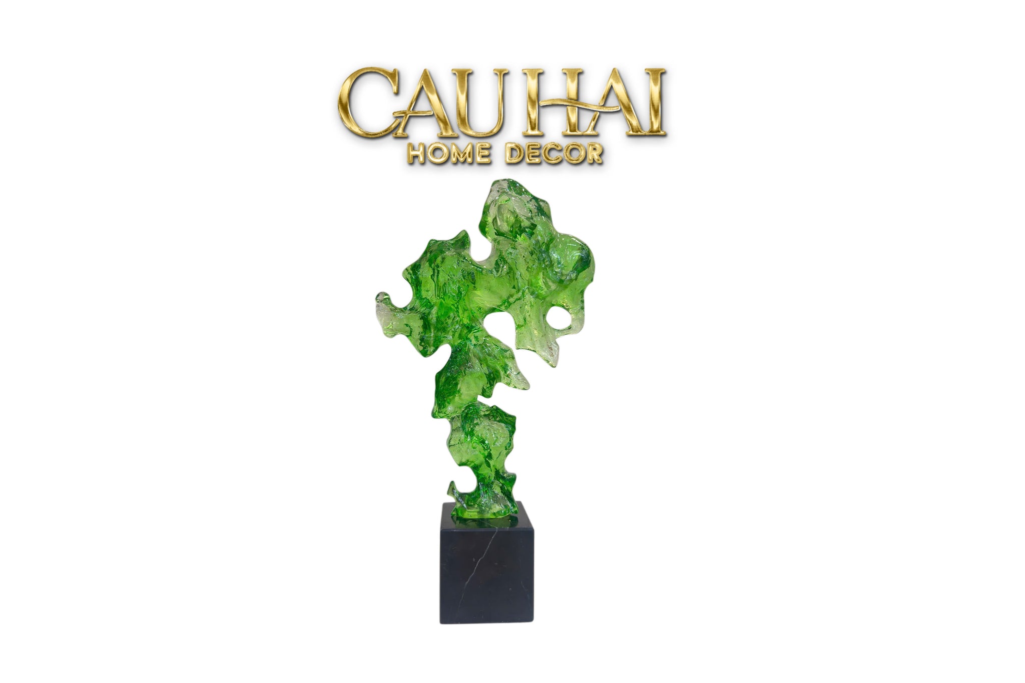 Sculpted Resin Decoration Éclipse Emerald