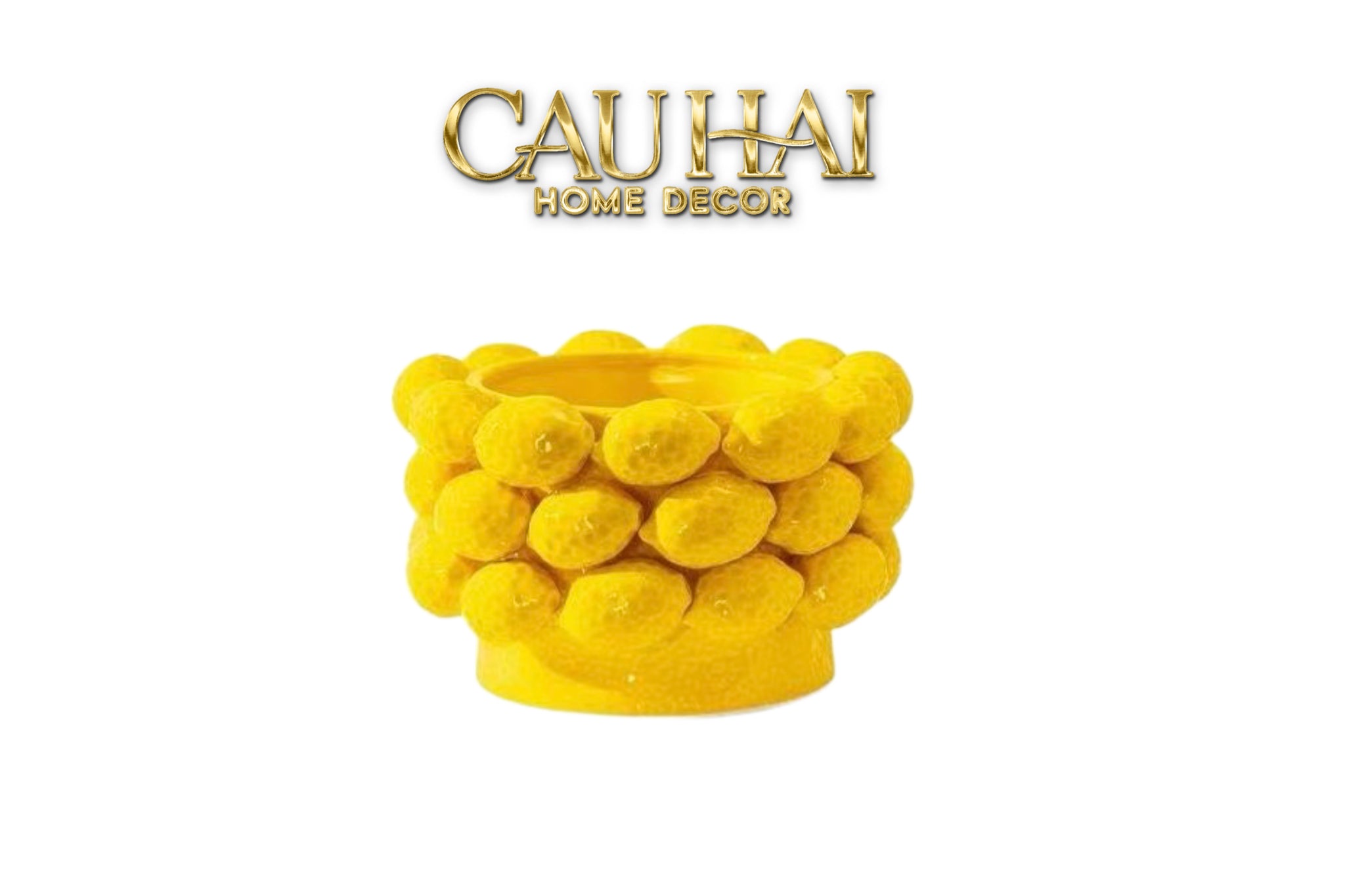 La Sicilia Royale - Ceramic Citron Vase - Éclat Jaune H16*25