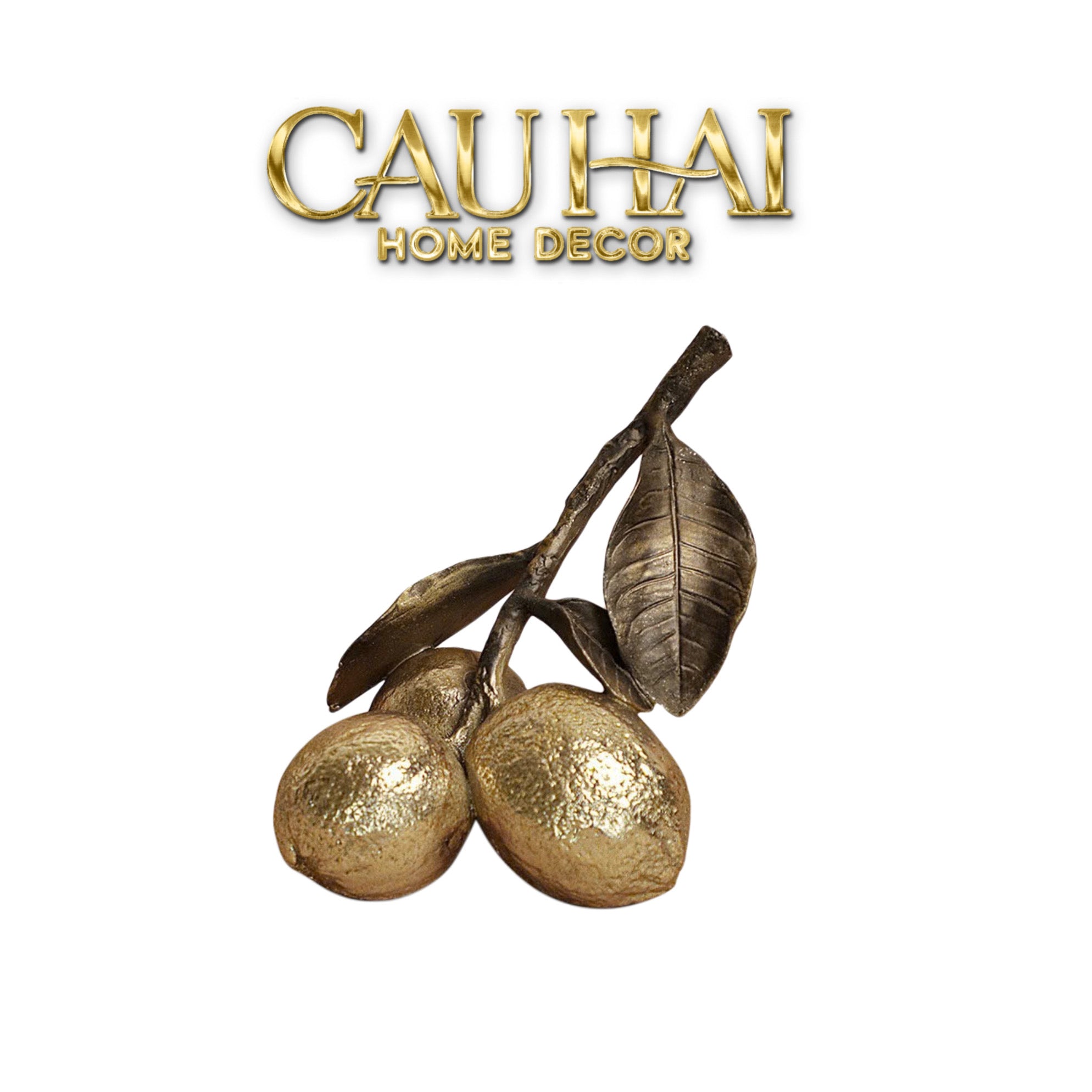 Gilded Lemon Cluster Statue — Vermeil Citron Trois