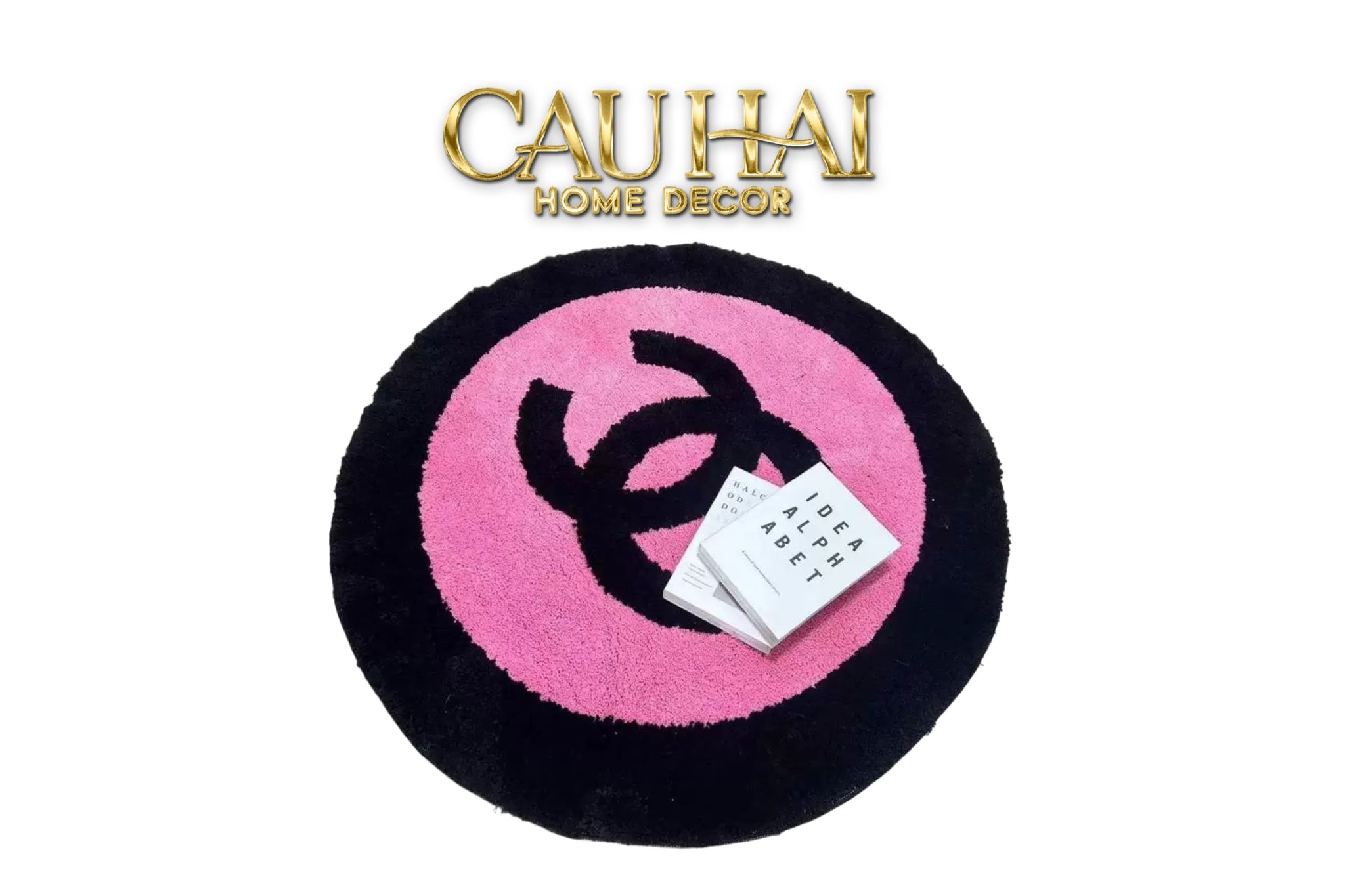 Circular Woven Rug D100 - "Blackpink" Allure Limitée Édition