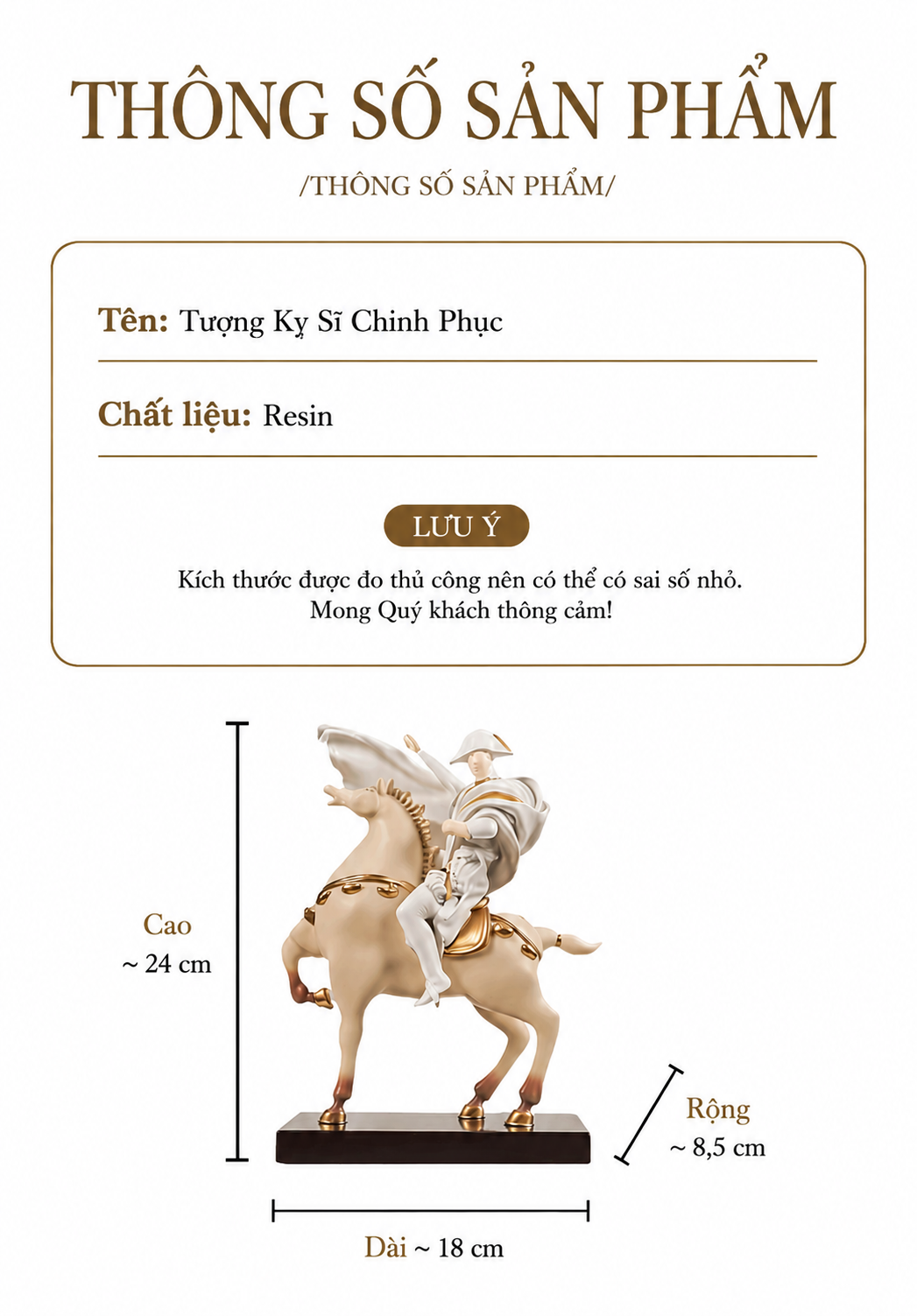 Tượng Hoàng Đế Chinh Phạt Empereur Napoléon Impériale Conquête - Jour / Nuit H24-TƯỢNG TRANG TRÍ-CẬU HAI HOME DECOR