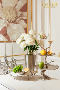 Indira Maison Couture - Bình Hoa Hợp Kim Metalic Platinum Fluted Silhouette Vase 17x6.9x30-BÌNH HOA-CẬU HAI HOME DECOR