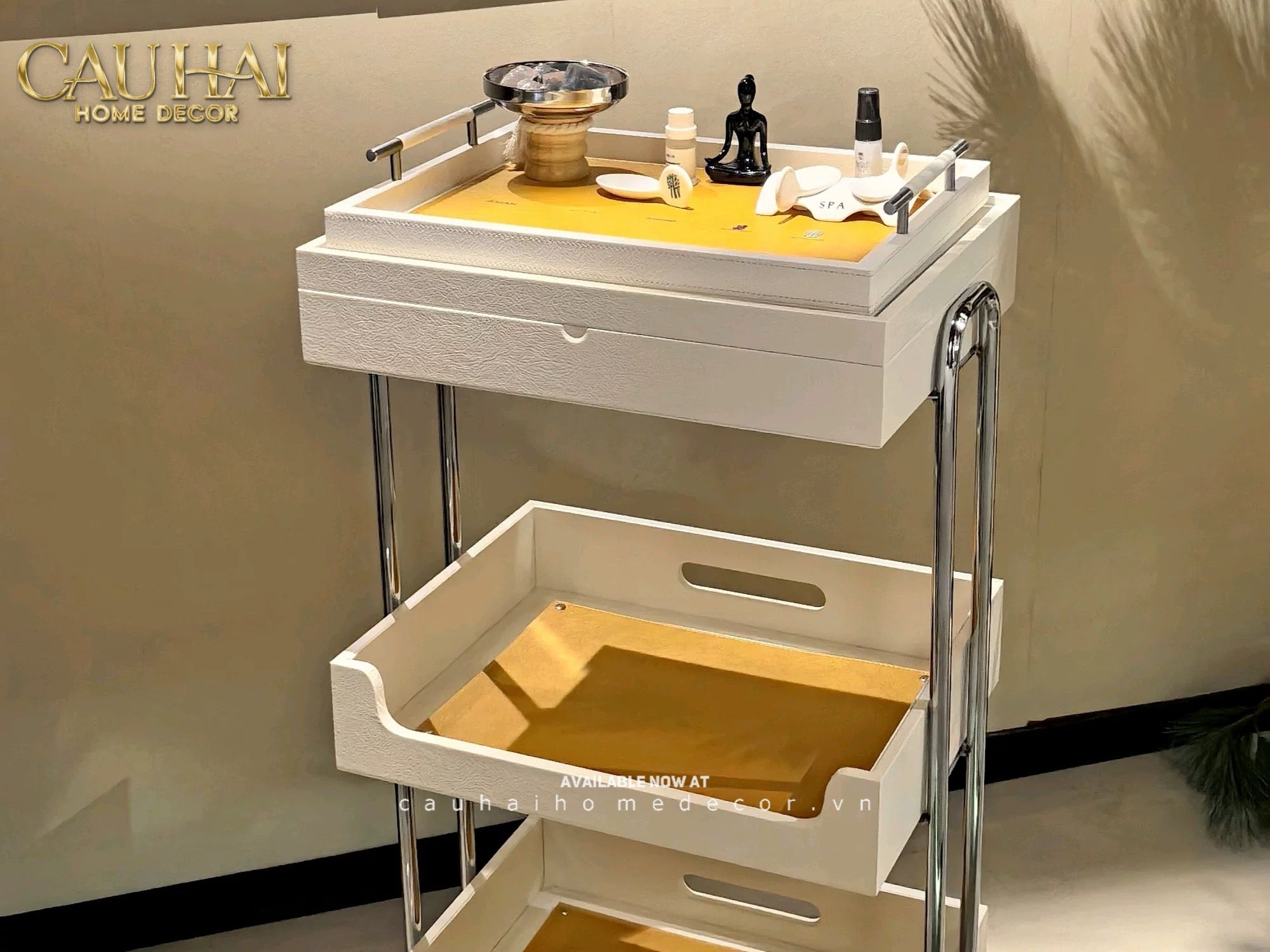 Khay Gỗ Chữ Nhật Chanh Vàng Elegance Luxe Leather - Citrus Jaune 32.5x42.5-KHAY TRANG TRÍ-CẬU HAI HOME DECOR