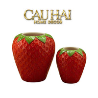 La Sicilia Royale - Set 2 Bình Gốm Sứ Dâu Tây — Fraise Couture Ceramic Pair-BÌNH GỐM SỨ-CẬU HAI HOME DECOR