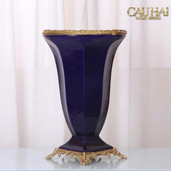 Maison Couture - Bình Hoa Imperium Empire Divin Vase - Column Urn Seraphim – Imperial Cobalt H56x22x29-BÌNH HOA-CẬU HAI HOME DECOR
