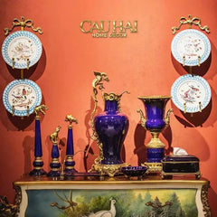 Maison Couture - Bình Hoa Imperium Empire Divin Vase - Column Urn Seraphim – Imperial Cobalt H56x22x29-BÌNH HOA-CẬU HAI HOME DECOR