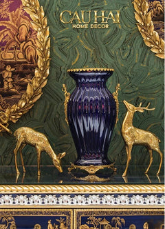 Maison Couture - Bình Hoa Imperium Empire Divin Vase - Column Urn Seraphim – Imperial Cobalt H56x22x29-BÌNH HOA-CẬU HAI HOME DECOR