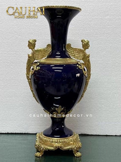 Maison Couture - Bình Hoa Imperium Empire Divin Vase - Column Urn Seraphim – Imperial Cobalt H56x22x29-BÌNH HOA-CẬU HAI HOME DECOR