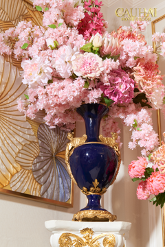 Maison Couture - Bình Hoa Imperium Empire Divin Vase - Column Urn Seraphim – Imperial Cobalt H56x22x29-BÌNH HOA-CẬU HAI HOME DECOR