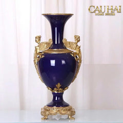 Maison Couture - Bình Hoa Imperium Empire Divin Vase - Column Urn Seraphim – Imperial Cobalt H56x22x29-BÌNH HOA-CẬU HAI HOME DECOR
