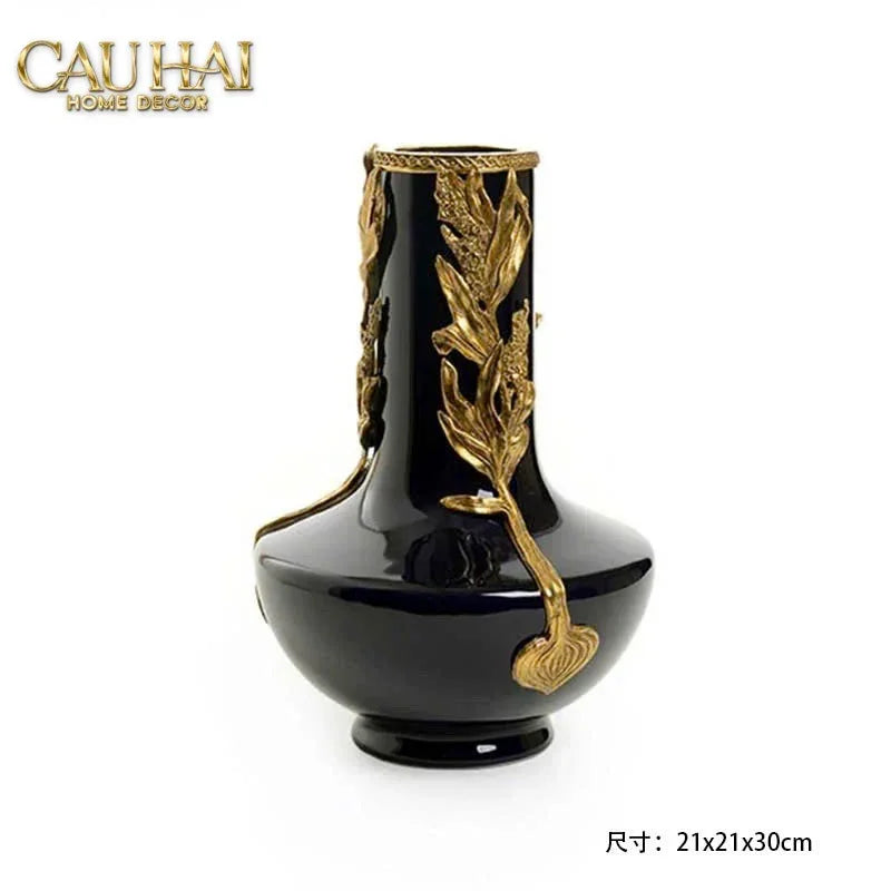 Maison Couture - Bình Hoa Imperium Empire Divine Vase - Laurel Amphora Miniature – Imperial Cobalt 30x21x21-BÌNH HOA-CẬU HAI HOME DECOR