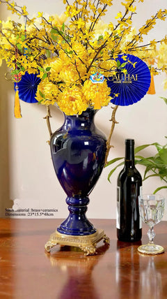 Maison Couture - Bình Hoa Imperium Empire Divine Vase - Laurel Amphora Miniature – Imperial Cobalt 30x21x21-BÌNH HOA-CẬU HAI HOME DECOR
