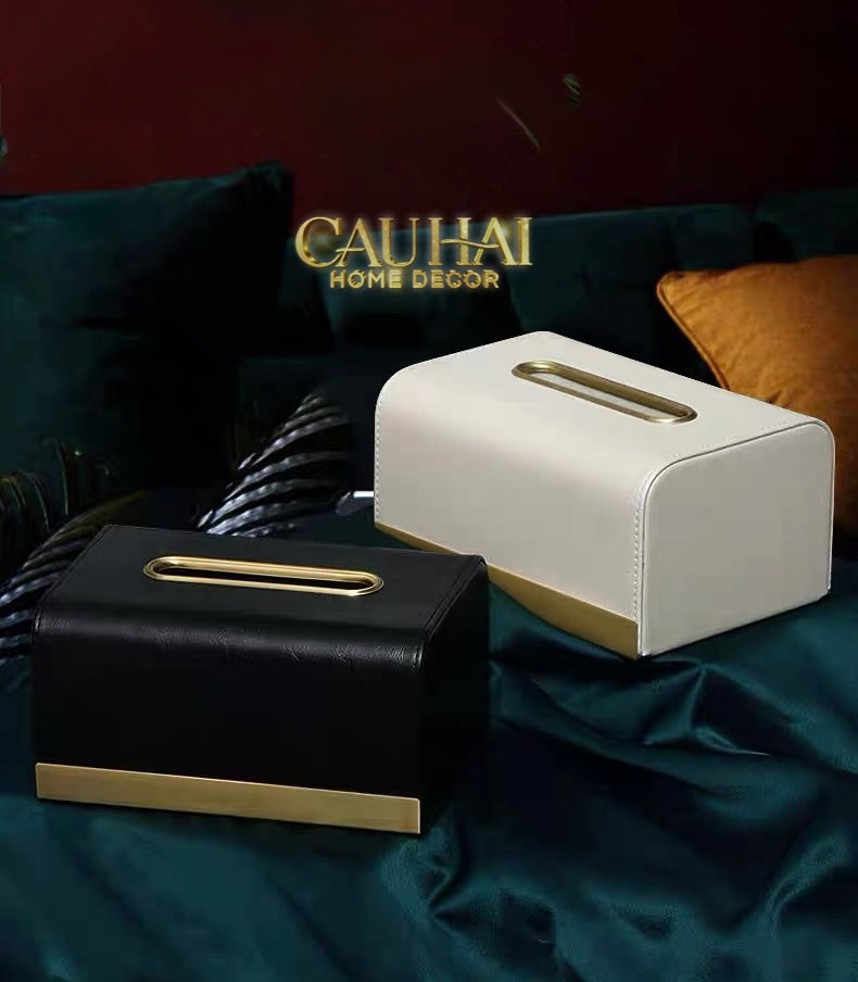 Maison Couture - Hộp Khăn Giấy Royale Blanc Satin Impérial Paon Plumage Tissue Holders-HỘP KHĂN GIẤY-CẬU HAI HOME DECOR