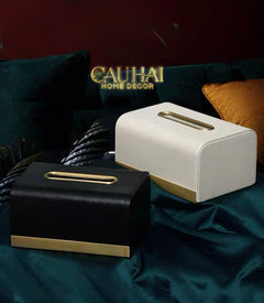 Maison Couture - Hộp Khăn Giấy Royale Blanc Satin Impérial Paon Plumage Tissue Holders-HỘP KHĂN GIẤY-CẬU HAI HOME DECOR