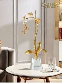 Maison Couture - Set 2 Tượng Kim Điệp Phúc Lâm Haute Orchid Golden Branches H41 / H31-TƯỢNG TRANG TRÍ-CẬU HAI HOME DECOR