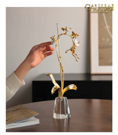 Maison Couture - Set 2 Tượng Kim Điệp Phúc Lâm Haute Orchid Golden Branches H41 / H31-TƯỢNG TRANG TRÍ-CẬU HAI HOME DECOR