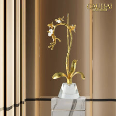 Maison Couture - Set 2 Tượng Kim Điệp Phúc Lâm Haute Orchid Golden Branches H41 / H31-TƯỢNG TRANG TRÍ-CẬU HAI HOME DECOR