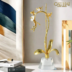 Maison Couture - Set 2 Tượng Kim Điệp Phúc Lâm Haute Orchid Golden Branches H41 / H31-TƯỢNG TRANG TRÍ-CẬU HAI HOME DECOR