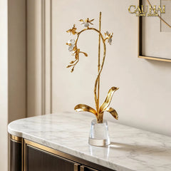 Maison Couture - Set 2 Tượng Kim Điệp Phúc Lâm Haute Orchid Golden Branches H41 / H31-TƯỢNG TRANG TRÍ-CẬU HAI HOME DECOR
