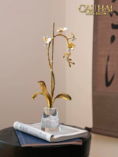 Maison Couture - Set 2 Tượng Kim Điệp Phúc Lâm Haute Orchid Golden Branches H41 / H31-TƯỢNG TRANG TRÍ-CẬU HAI HOME DECOR
