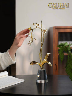 Maison Couture - Set 2 Tượng Kim Điệp Phúc Lâm Haute Orchid Golden Branches H41 / H31-TƯỢNG TRANG TRÍ-CẬU HAI HOME DECOR