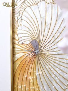 Maison Couture - Tranh Khảm Men Thuỷ Tinh Khung Thủ Công Khung Thép Không Gỉ Gilded Prism Enamel - Ginkgo Era 70x100-TRANH TREO TƯỜNG-CẬU HAI HOME DECOR