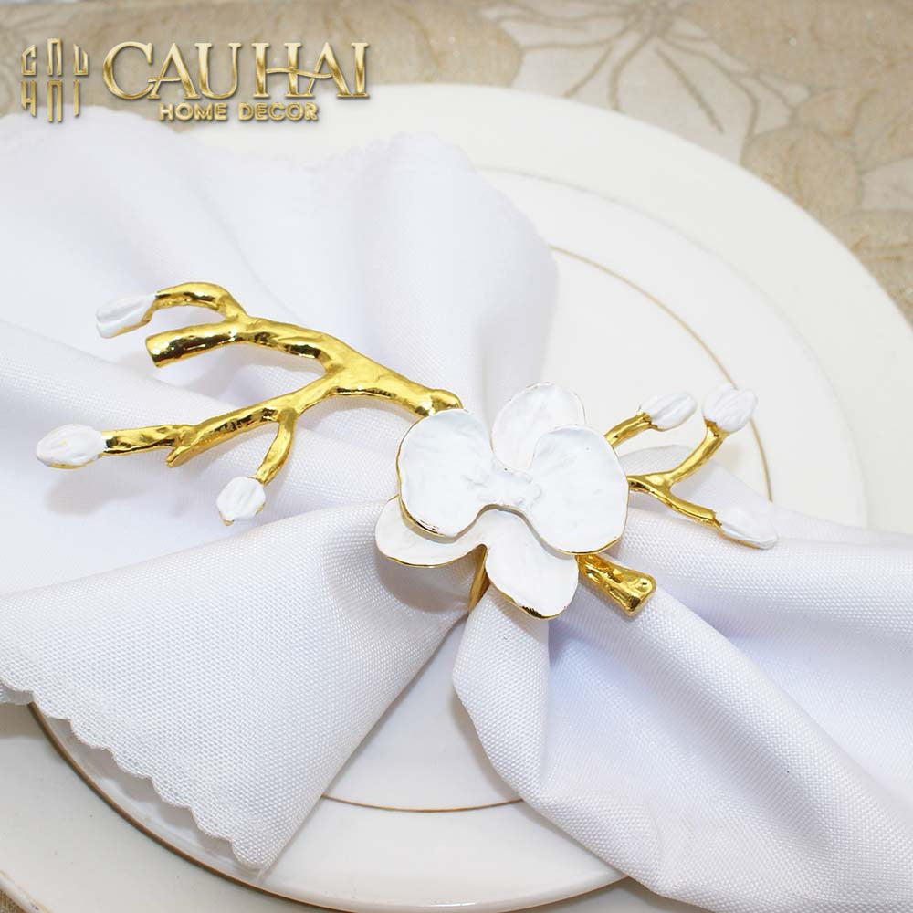 Nhẫn Khăn Ăn Haute Orchid Golden Branches Napkin Ring-VÒNG KHĂN ĂN-CẬU HAI HOME DECOR