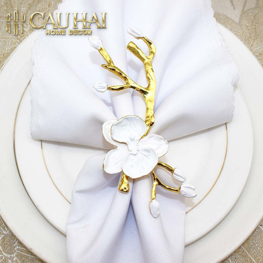 Nhẫn Khăn Ăn Haute Orchid Golden Branches Napkin Ring-VÒNG KHĂN ĂN-CẬU HAI HOME DECOR