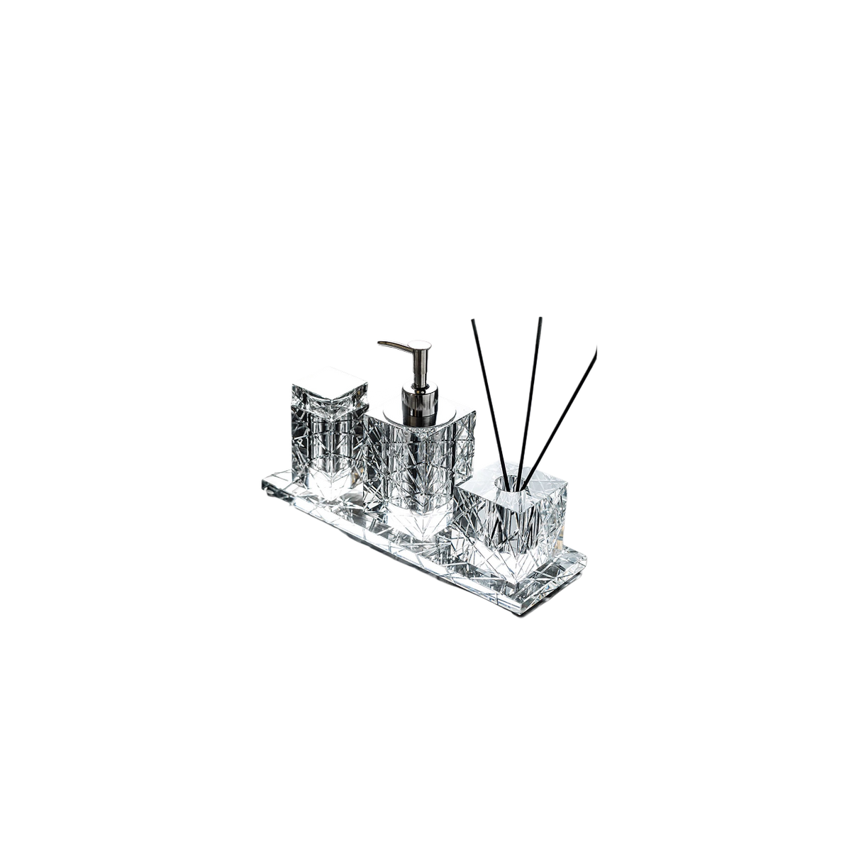 Maison Couture - Set Nhà Tắm Pha Lê  Lumière Cristalleries Bathroom Vanity Set - Cannage Facetté Set 4pcs
