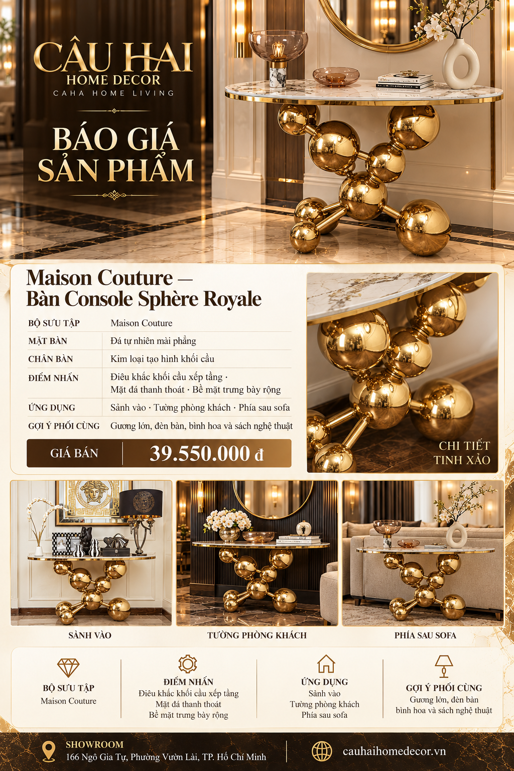 Maison Couture - Bàn Console Trang Trí Cao Cấp Sphère Royale Table-BÀN SOFA-CẬU HAI HOME DECOR-CẬU HAI HOME DECOR