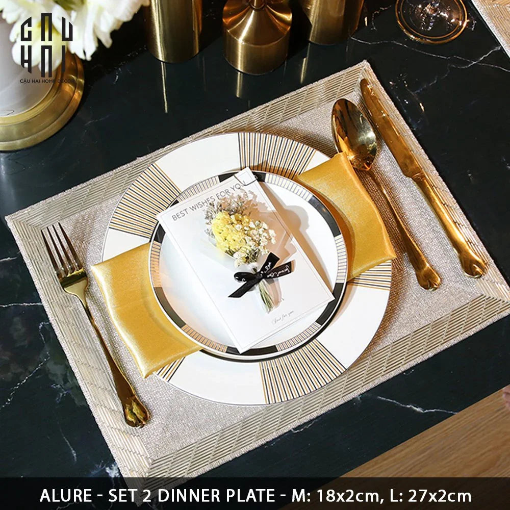 Alure - Set 2 Dinner Plate Ss22-SET CHÉN DĨA-CẬU HAI HOME DECOR