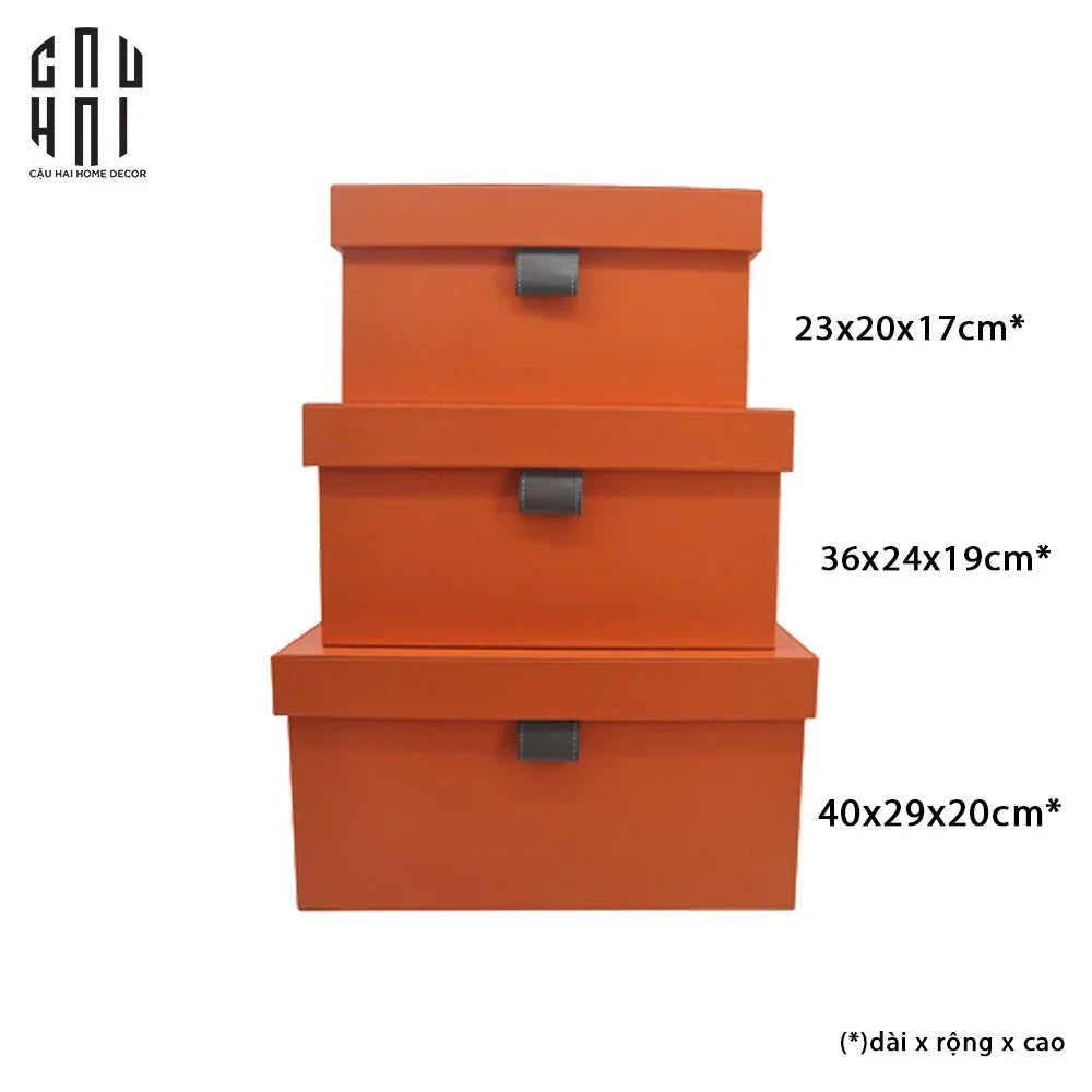 Auburn Modern Leather Box - Set 3 23x20x17 / 36x24x19 / 40x29x20-HỘP TRANG SỨC-CẬU HAI HOME DECOR