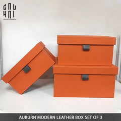 Auburn Modern Leather Box - Set 3 23x20x17 / 36x24x19 / 40x29x20-HỘP TRANG SỨC-CẬU HAI HOME DECOR