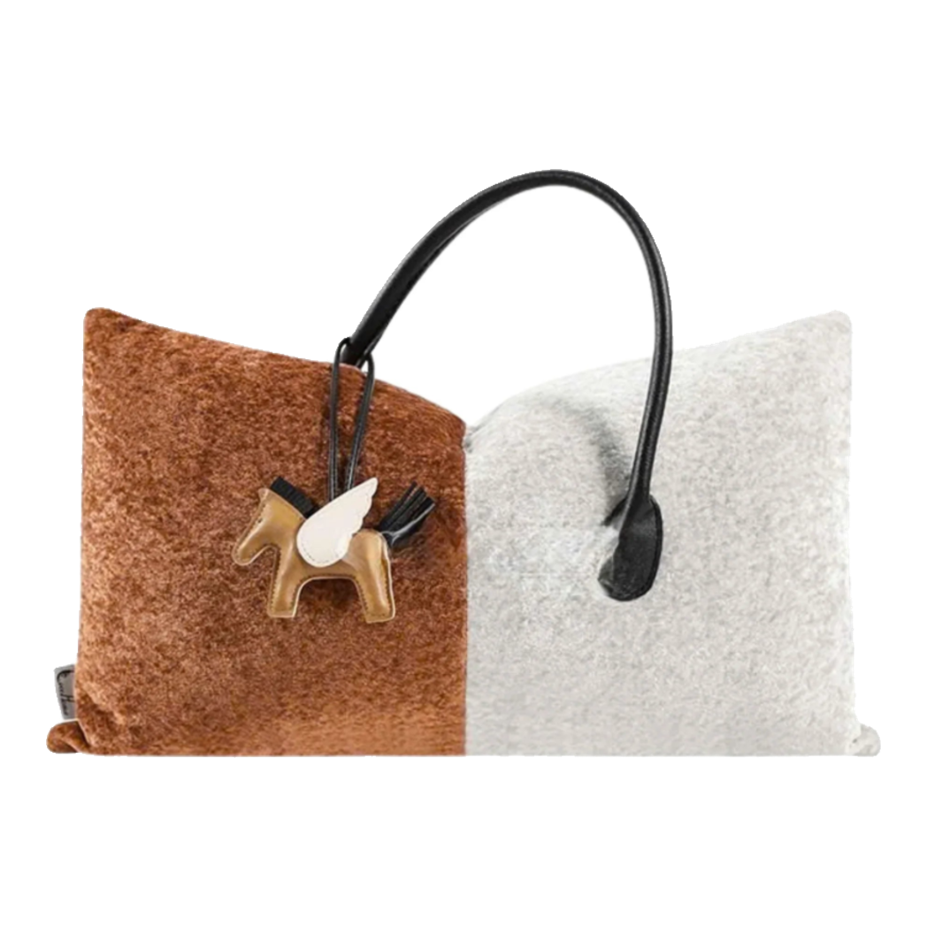 Gối Nhung Silhouette Équestre Bicolore 30x50 - Special Pegasus Charm-VỎ GỐI-Đối tác tại Trung Quốc theo từng đơn đặt hàng-CẬU HAI HOME DECOR