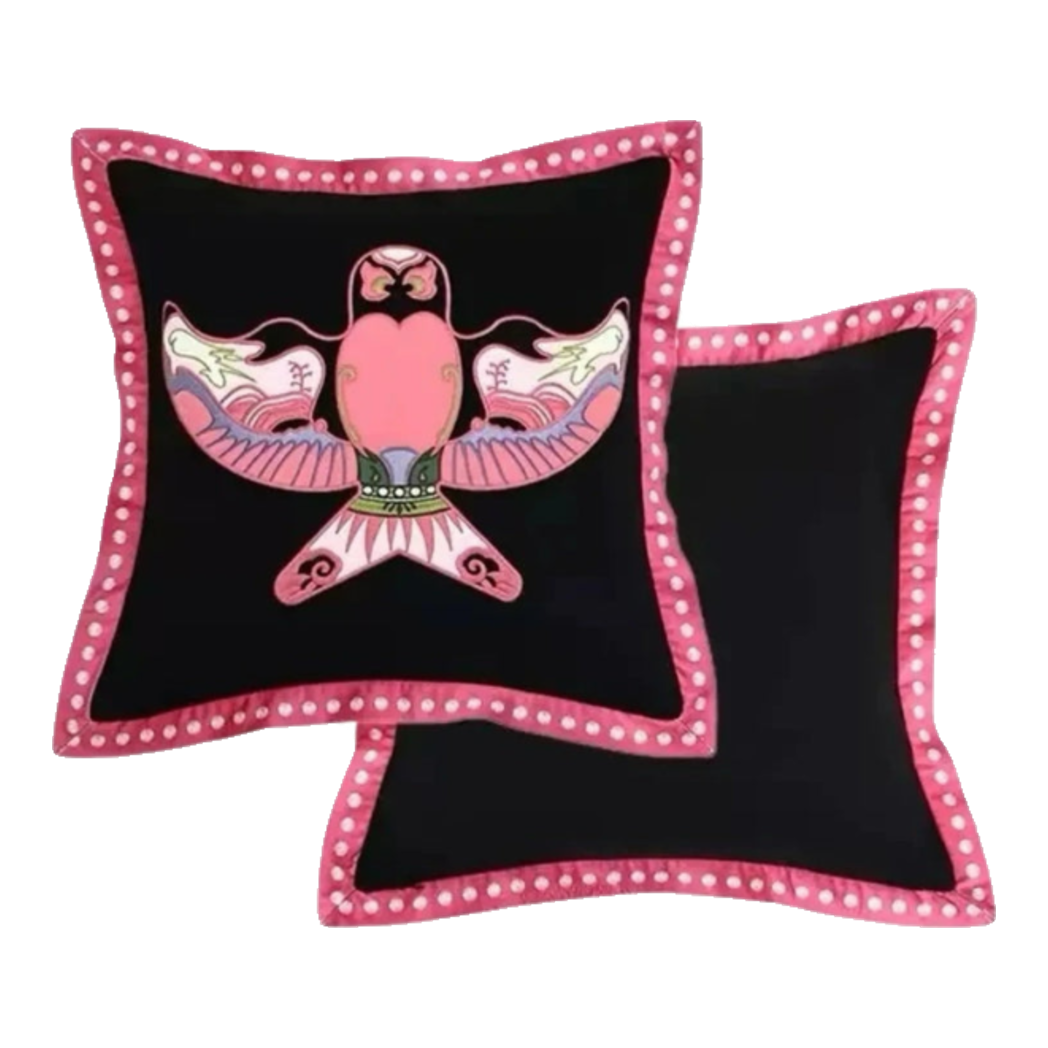 Vỏ Gối Tweed Pink Swallow Kite 45-VỎ GỐI-Đối tác tại Trung Quốc theo từng đơn đặt hàng-CẬU HAI HOME DECOR