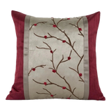 Vỏ Gối Lụa Fleurs De Soie Cramoisies 45-VỎ GỐI-Đối tác tại Trung Quốc theo từng đơn đặt hàng-CẬU HAI HOME DECOR