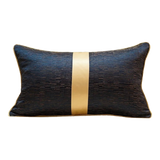 Gối Lụa Jacquard Navy Sovereign Golden Lignes 30X50-VỎ GỐI-Đối tác tại Trung Quốc theo từng đơn đặt hàng-CẬU HAI HOME DECOR