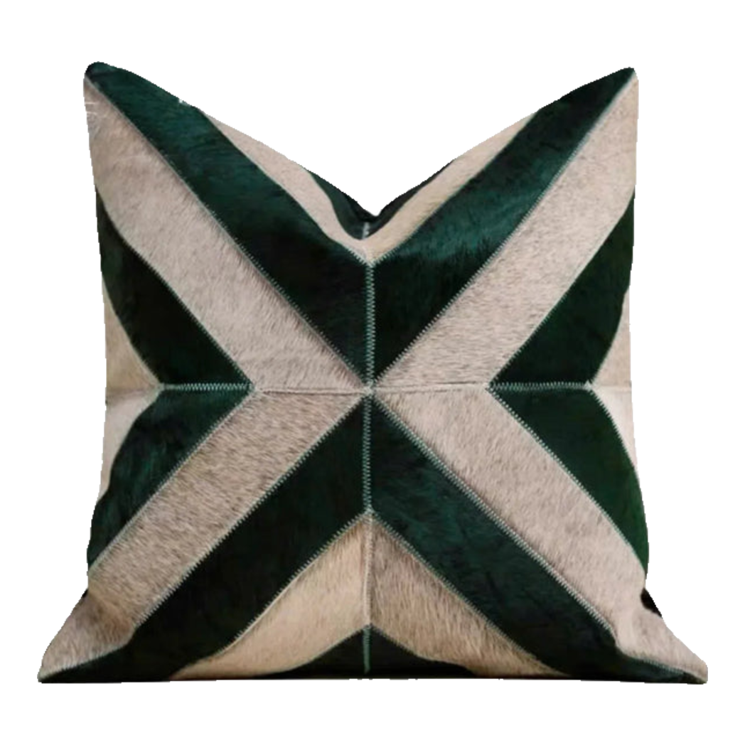 Maison Couture - Vỏ Gối Da Chevron Patchwork 45