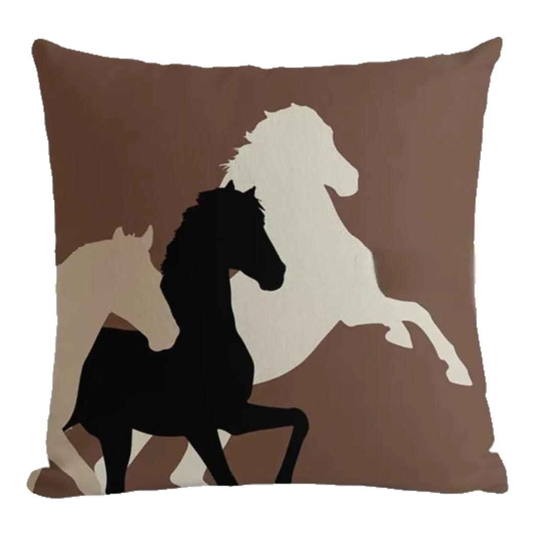 Vỏ Gối Canvas Fiber Dou Cavalière Brun 45-VỎ GỐI-Đối tác tại Trung Quốc theo từng đơn đặt hàng-CẬU HAI HOME DECOR