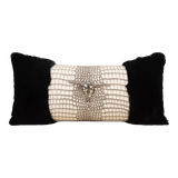 Gối Lông Minuit Ivory Leather Serpent Bull Iconique 30X60-VỎ GỐI-Đối tác tại Trung Quốc theo từng đơn đặt hàng-CẬU HAI HOME DECOR
