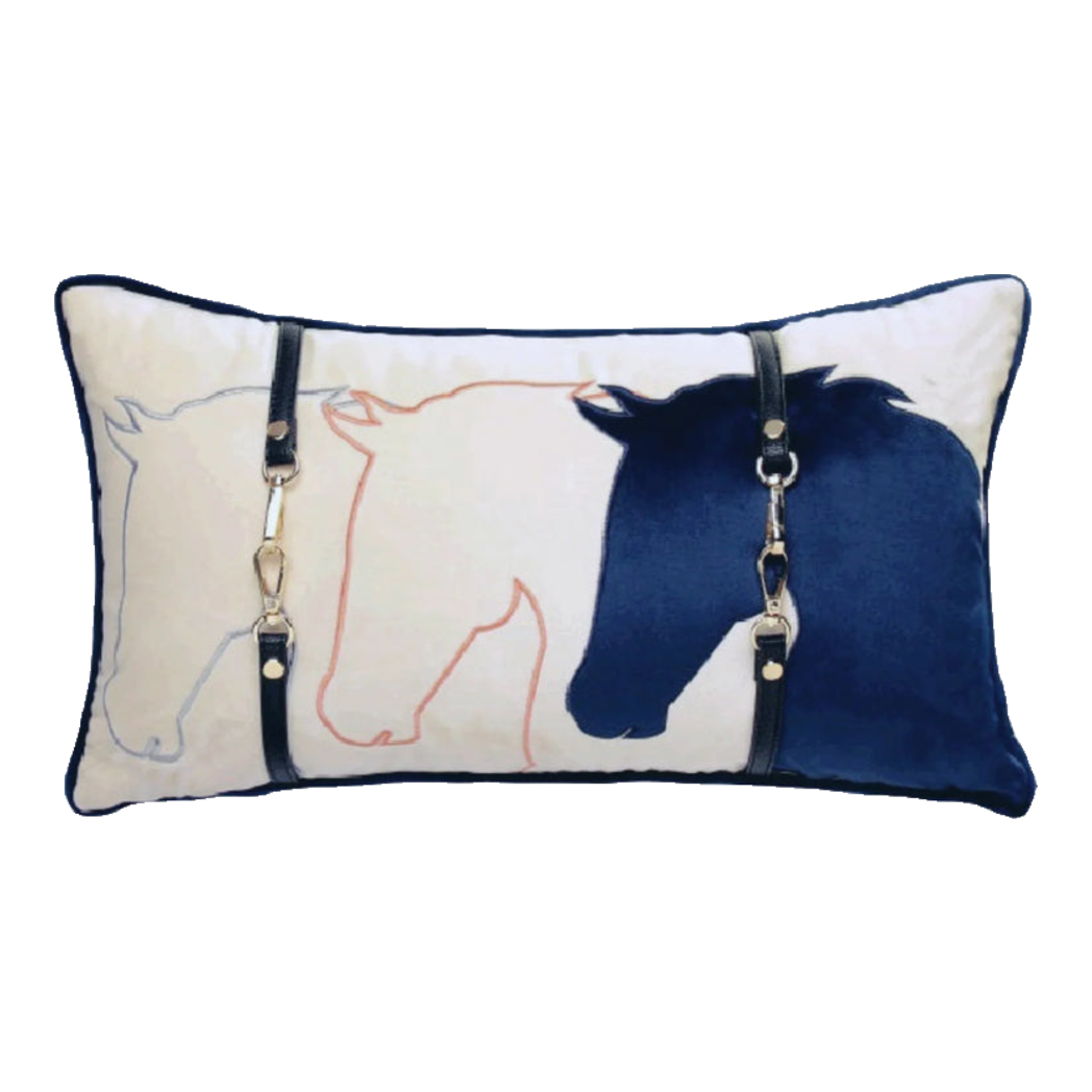 Gối Nhung Équestre Harness / Navy 30X50-VỎ GỐI-Đối tác tại Trung Quốc theo từng đơn đặt hàng-CẬU HAI HOME DECOR