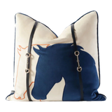 Vỏ Gối Velour Ivoire Perlé Royale Équestre Bleu Harness 45-VỎ GỐI-Đối tác tại Trung Quốc theo từng đơn đặt hàng-CẬU HAI HOME DECOR
