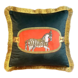 Vỏ Gối Nhung Équestre Émeraude Cheval 45.-VỎ GỐI-Đối tác tại Trung Quốc theo từng đơn đặt hàng-CẬU HAI HOME DECOR