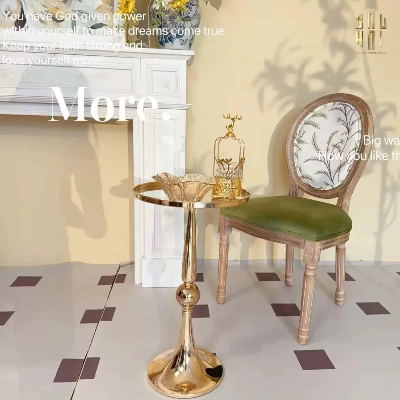Bàn Góc Gold Luxor - Luxe Side Table-BÀN SOFA-CẬU HAI HOME DECOR