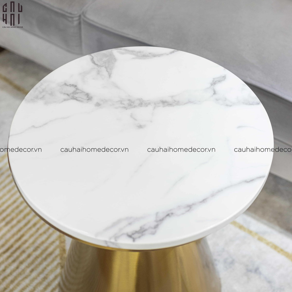 Bàn Sofa Cao Cấp Frederick - Frederick Marble Side Table 45x55-BÀN SOFA-Đối tác tại Trung Quốc theo từng đơn đặt hàng-CẬU HAI HOME DECOR